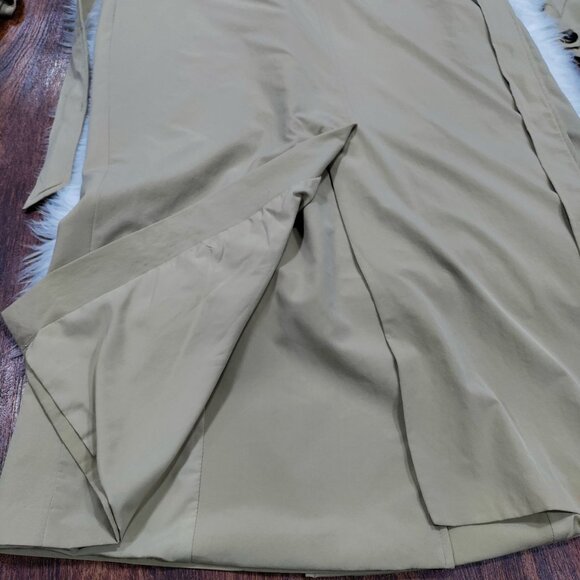 Line and Dot Beige Double Breasted Belted Long Trench Coat Women's Size Small - Picture 14 of 16